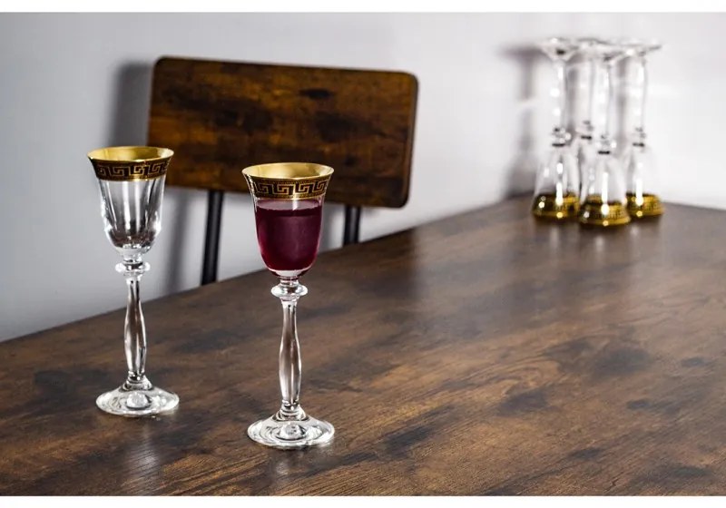 BOHEMIA ANGELA VERSO GOLD POHÁR NA DESTILÁTY 60 ML SADA 6 KS