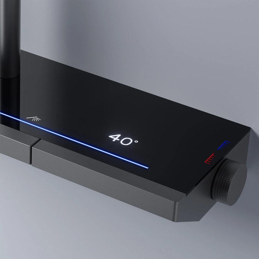 Rea Pedro, sprchový set s termostatom, grafitová, REA-P0896