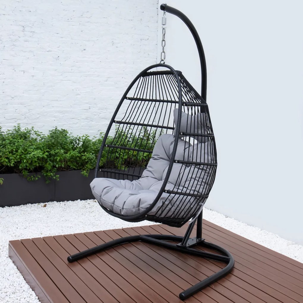 PROXIMA.store - Šnúrkové záhradné hojdacie kreslo GARDEN FARBA: červená
