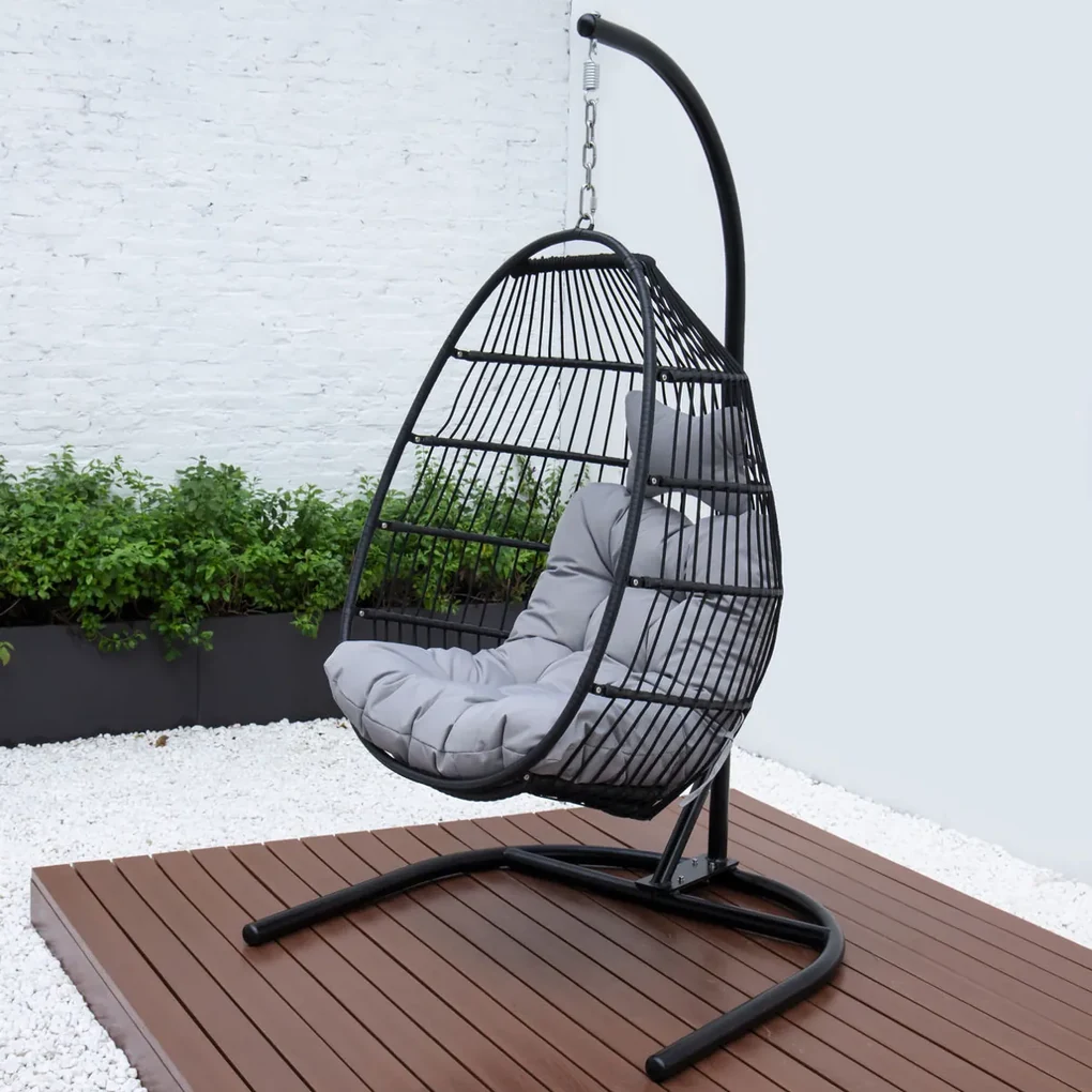 PROXIMA.store - Šnúrkové záhradné hojdacie kreslo GARDEN FARBA: modrá