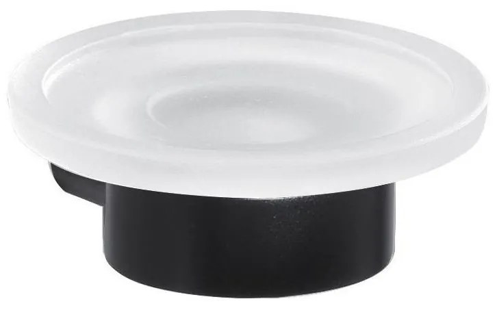 Gedy - Nástenná mydelnička PIRENEI mliečne sklo/matná čierna