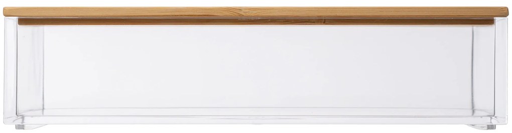 Kúpeľňová nádoba Selena, číra/s drevenými prvkami, L