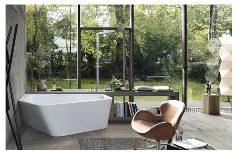 Duravit Paiova 5 - Vaňa do ľavého rohu 1900x1400 mm, s panelom a podstavcom, biela 700396000000000