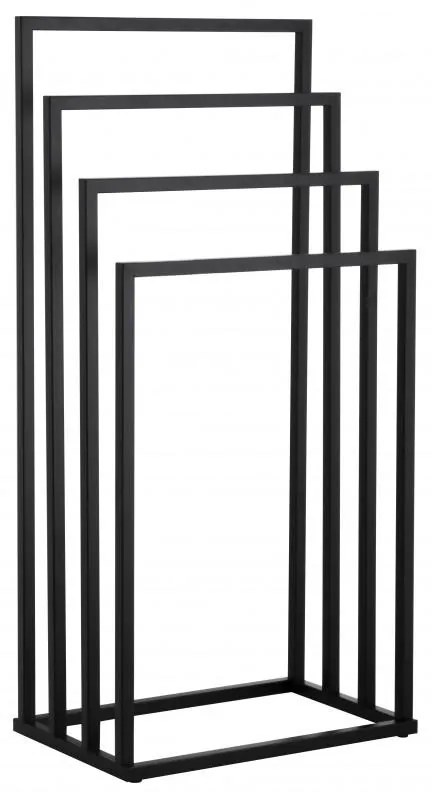 Erga Lonia, štvorramenný vešiak na uteráky 45x29x94 cm, čierna matná, ERG-YKA-P.LONIA4-BLK