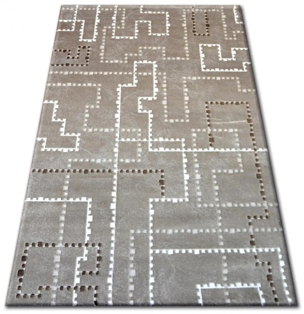 Luxusný kusový koberec akryl Tetris hnedý 160x230cm
