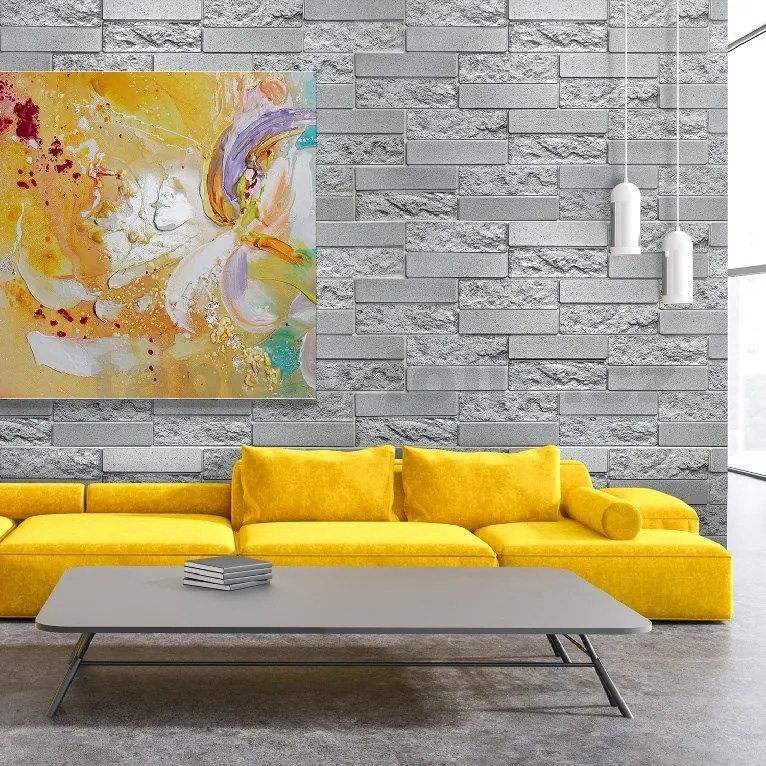 Obkladové panely 3D PVC TP10019927, cena za kus, rozmer 980 x 490 mm, pieskovcový kameň sivý, GRACE