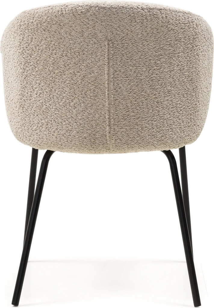 Jedálenská stolička LARISA buklé béžová/čierna