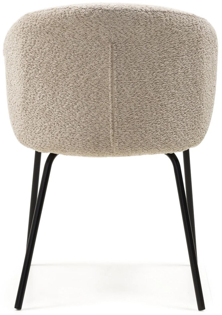 Jídelní židle LARISA bouclé béžová/černá