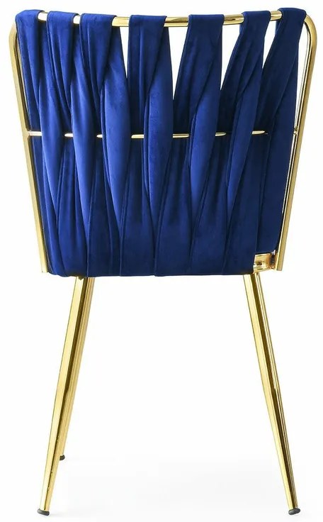 Sada jedálenských stoličiek Kusakli Navy Blue andGold, 4 ks, 4 ks