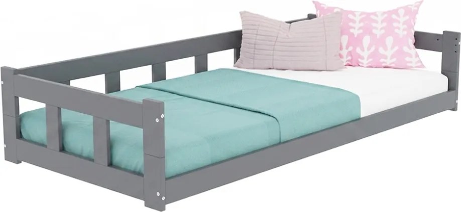 Nízke jednolôžko FENCE 4v1 so zábranou 120x200 cm + matrac ADAPTIC