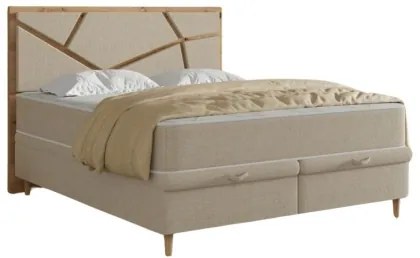 Čalúnená posteľ s matracmi a úložným priestorom NAOMI 180x200 cm béžová