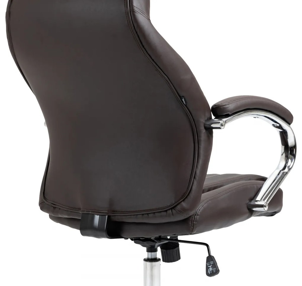 Kancelárska stolička Wigan - koža - Hnedá