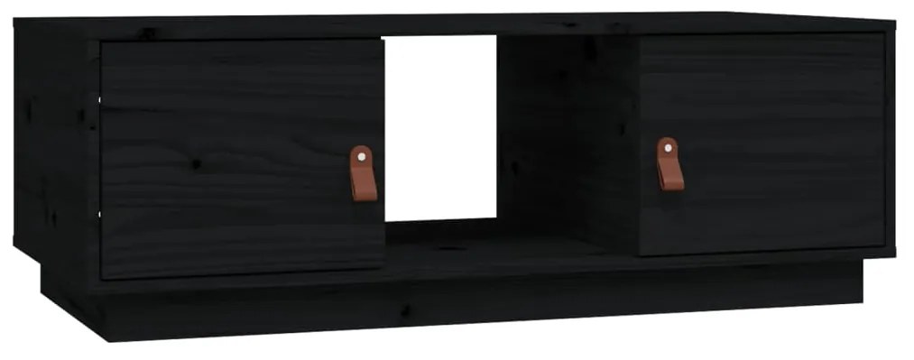 vidaXL Konferenčný stolík čierny 100x50x35 cm borovicový masív