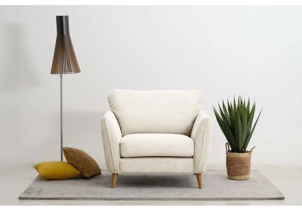 Biele menčestrové kreslo Paris – Scandic