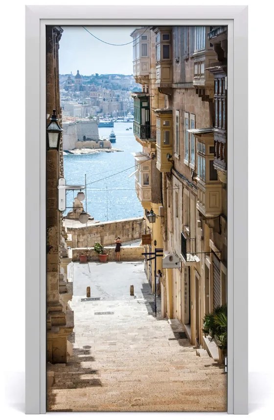 Fototapeta samolepiace dvere Malta uličky 85x205 cm