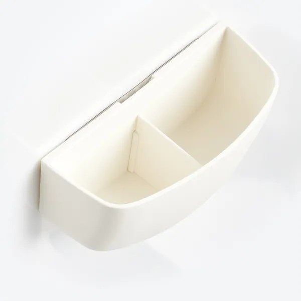 Kuchynský ORGANIZÉR samolepiaci, biely, plastový HOLDER, 16x7x8 cm
