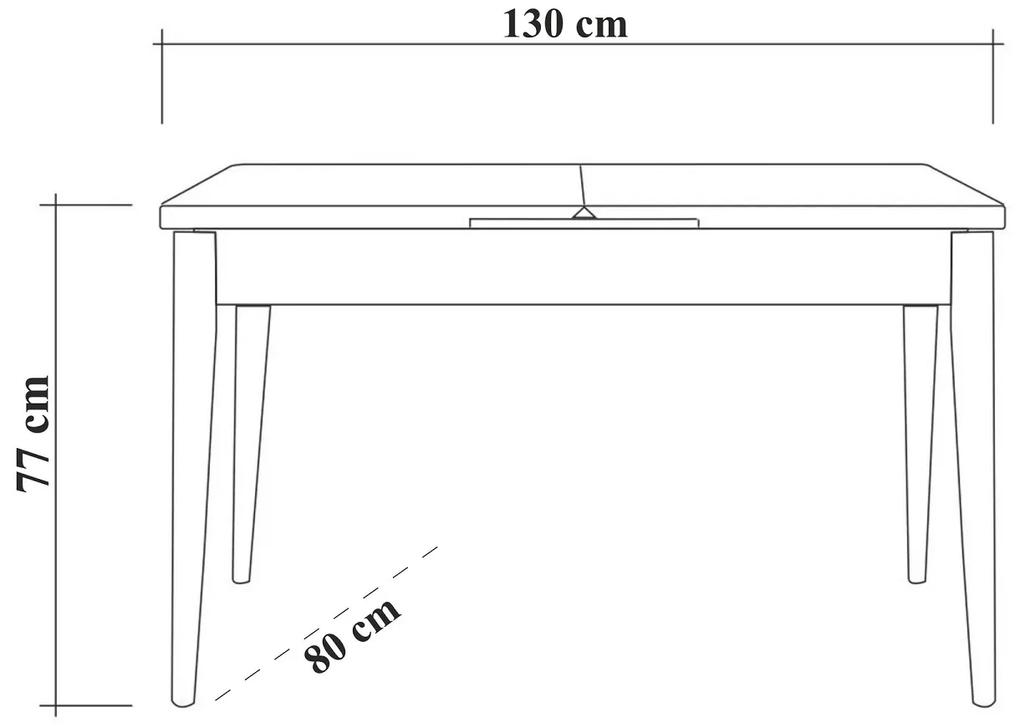 Rozkladací jedálenský stôl Olenna 130-165 cm borovica