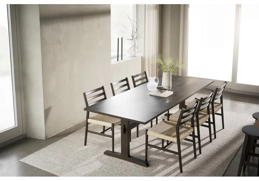 Jedálenská stolička v tmavohnedo-prírodnej farbe v súprave 2 ks Harlan – Rowico