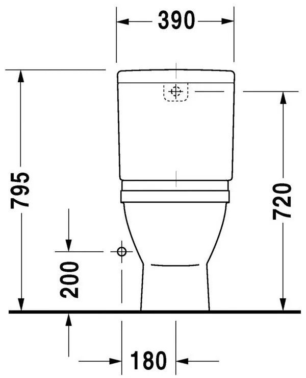 DURAVIT Starck 3 WC misa kombi so zvislým odpadom, 370 mm x 395 mm x 655 mm, s povrchom WonderGliss, 01260100001
