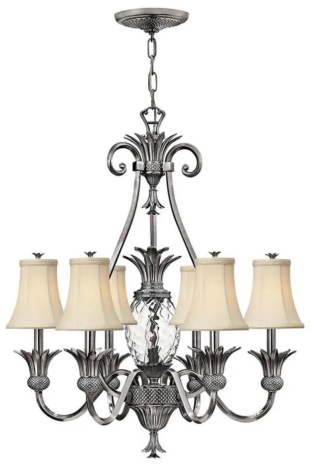 Hinkley HK-PLANT7-PL - Luster na reťazi PLANTATION 7xE14/40W/230V strieborná