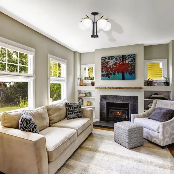 Luster na tyči CARINA 5xE14/40W/230V čierna