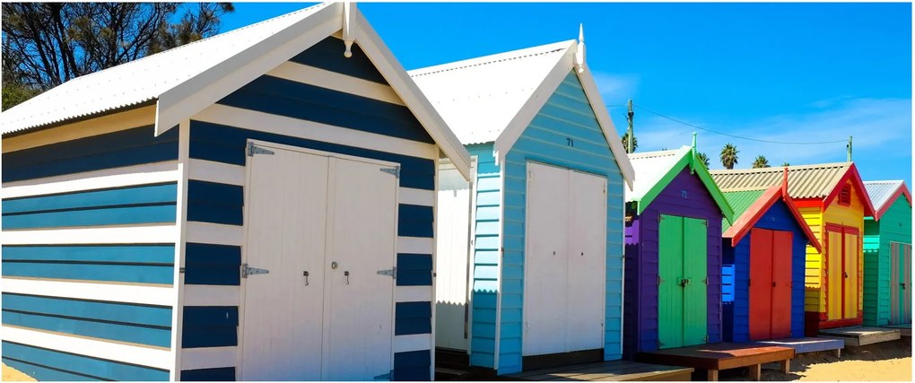 Obraz - Pláž Brighton, Melbourne, Austrália (120x50 cm)