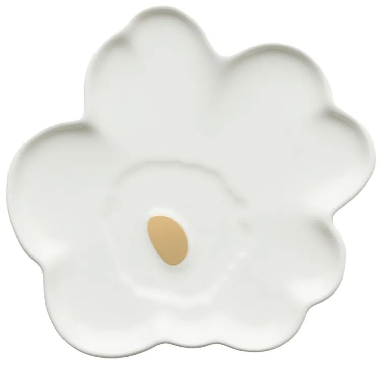 Set tanierov Unikko 13,5 cm, 2ks, 60. výročie / béžovo-bielo-zlatý