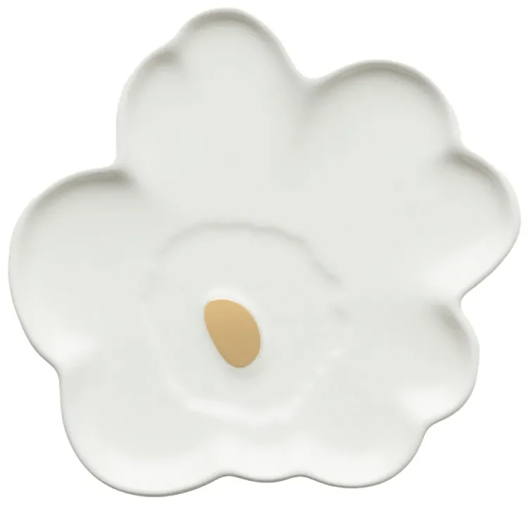 Set tanierov Unikko 13,5 cm, 2ks, 60. výročie / béžovo-bielo-zlatý