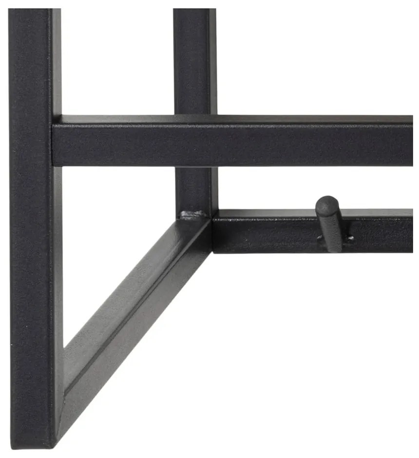 Nástenný vešiak v dekore duba s poličkou v čierno-prírodnej farbe Seaford – Actona