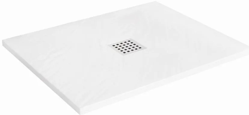 Rea Black Rock, konglomerátová sprchová vanička 100x80x3,5 cm, biela, REA-K5581