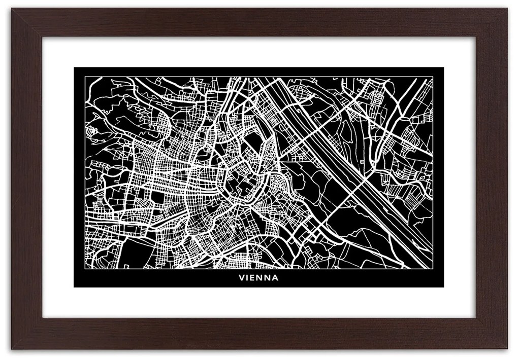 Gario Plagát Plán mesta Viedeň Farba rámu: Bez rámu, Rozmery: 45 x 30 cm