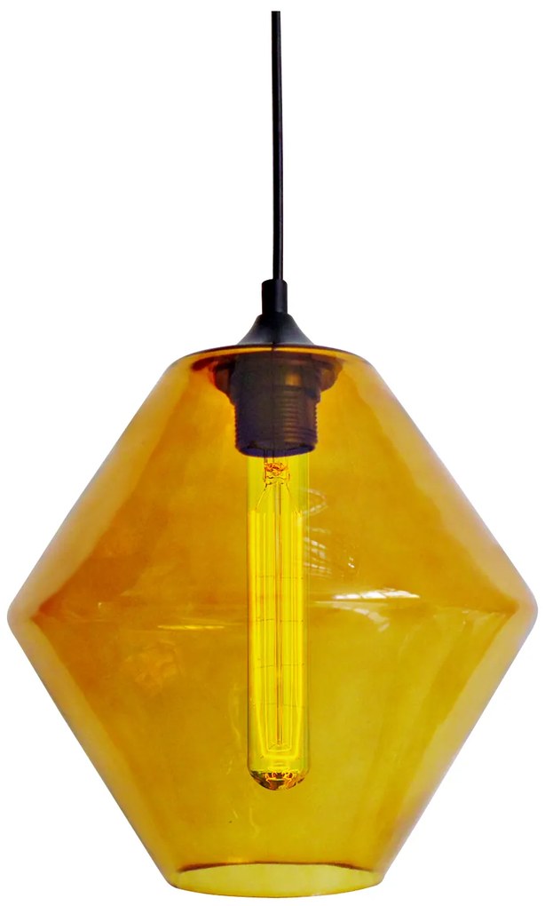 CLX Závesné moderné osvetlenie OMERO, 1xE27, 60W, vrátane žiarovky, oranžové