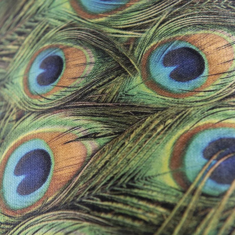 Zamatový tienidlo s motívom páva 35/35/20 so zlatým vnútrom