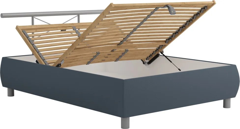 Posteľ Caribic 140x200 cm, tmavo šedá látka