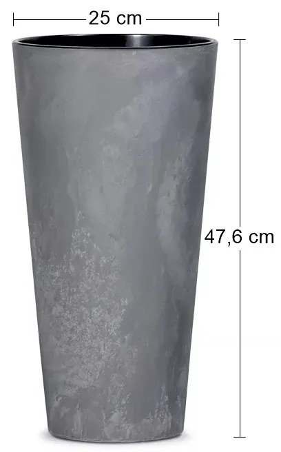 Plastový kvetináč DTUS250E 25 cm - tmavosivá