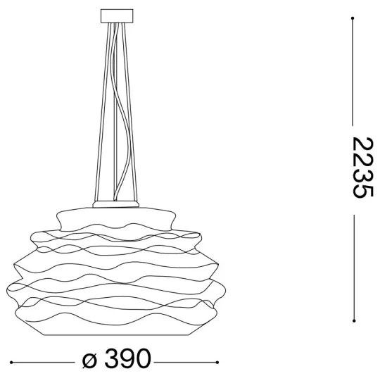 Ideal Lux - Luster na lanku KARMA 1xE27/60W/230V pr. 39 cm biela