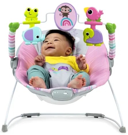 Bright Starts - Detská vibrujúca hojdačka PINK PARADISE 1xLR14