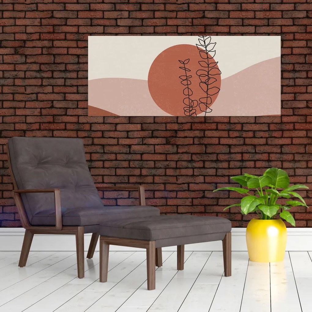 Obraz - Boho listy N⁰1 (120x50 cm)