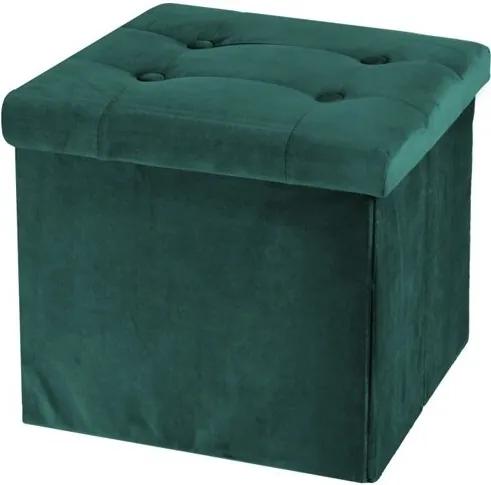 Koopman Úložný sedací box Smooth Velvet, zelená