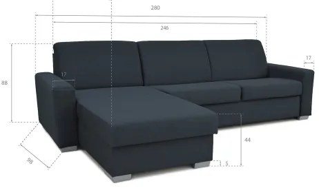 Rozkladacia rohová sedacia súprava LEKA lv. modrá s úložným priestorom, do L