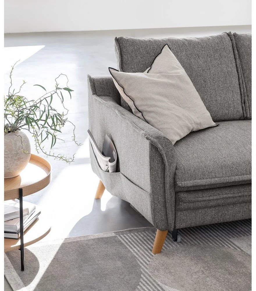 Sivá rozkladacia rohová pohovka (pravý roh) Charming Charlie – Miuform