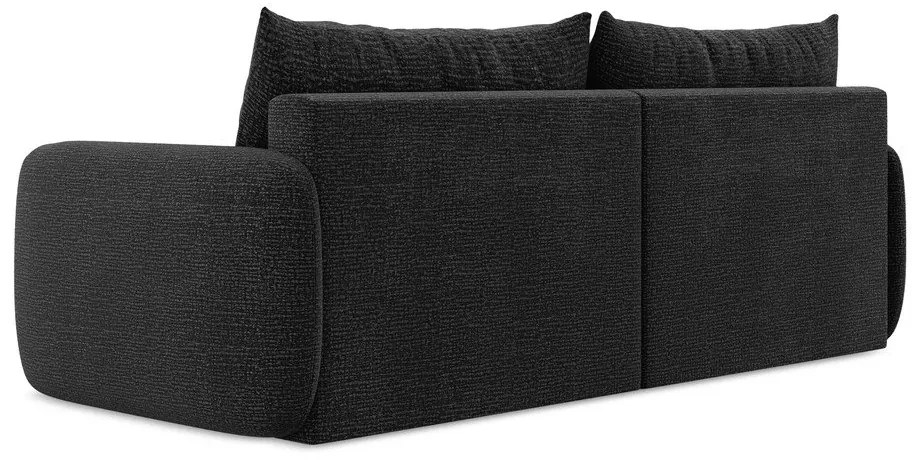 Čierna rozkladacia/s úložným priestorom pohovka 238 cm Kalena – Makamii