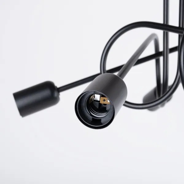 Sollux SL.1435 - Prisadený luster LOOP 5xE27/15W/230V čierna