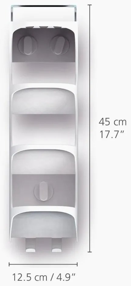 Biela samodržiaca plastová kúpeľňová polička Capsule - Joseph Joseph