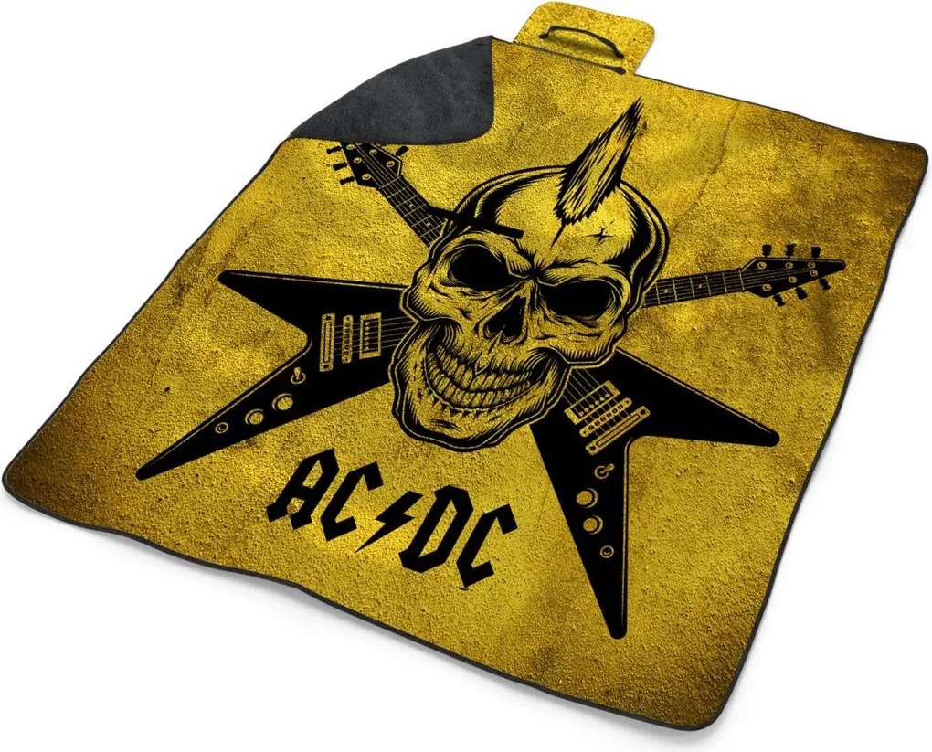 Sablio Plážová deka ACDC Lebka: 200x140 cm