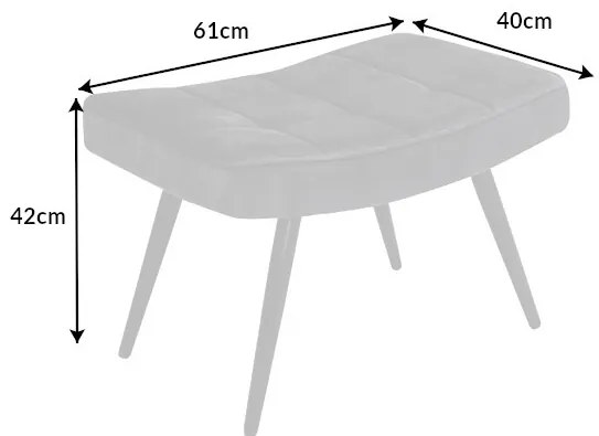 Kreslo Scandinavia champagne s taburetkou