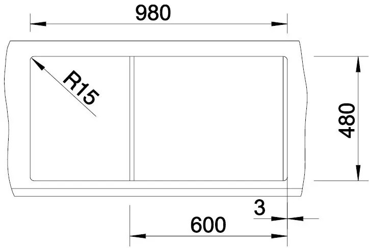 Blanco Metra XL 6 S, silgranitový drez 1000x500x190 mm, 1-komorový, čierna, BLA-525930