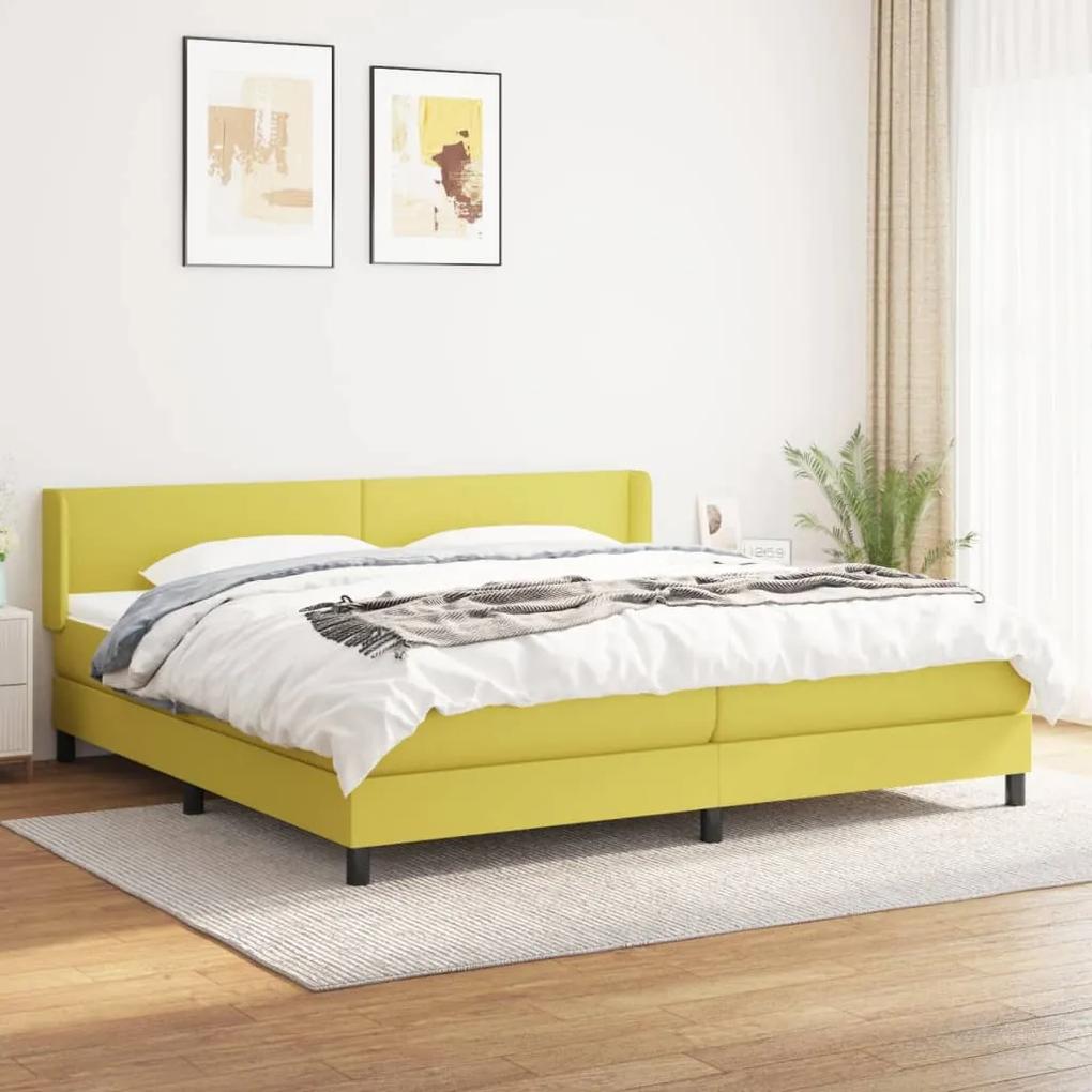 Boxspring posteľ s matracom zelená 200x200 cm látka 3129584