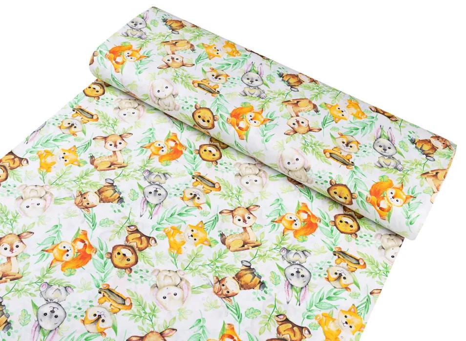Biante Detské bavlnené posteľné obliečky do postieľky Sandra SA-381 Veveričky líšky a zajace Do postieľky 100x135 a 40x60 cm