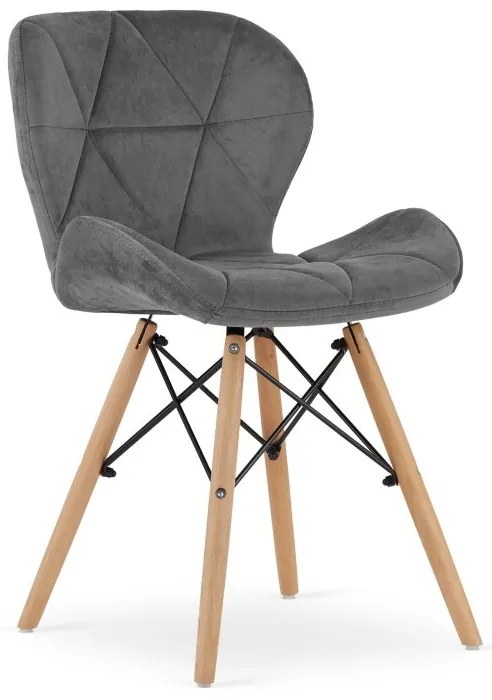 Jedálenská zostava TODI 80cm okrúhly stolový set biely + 4 stoličky LAGO sivé